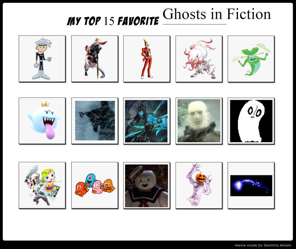 Top 15 Ghosts in Fiction by HiroTheGamingBunni on DeviantArt