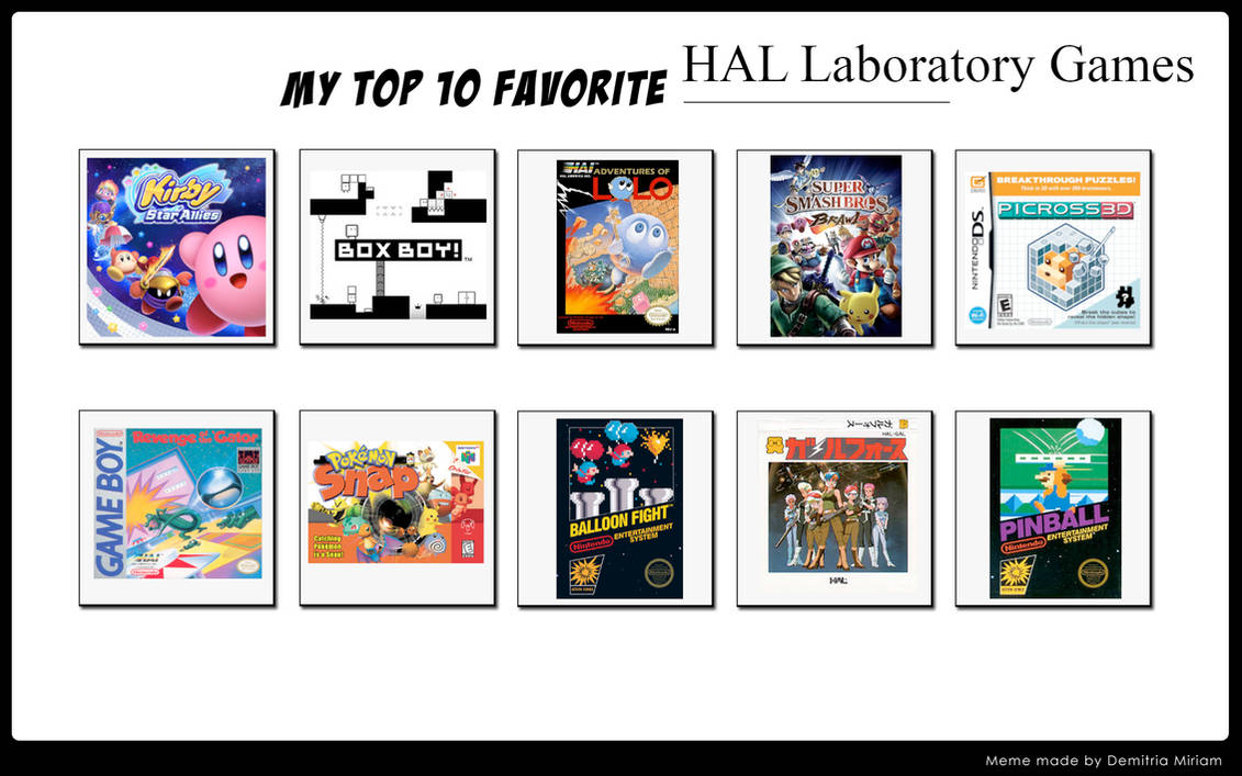Top 10 HAL Laboratory Games by HiroTheGamingBunni on DeviantArt