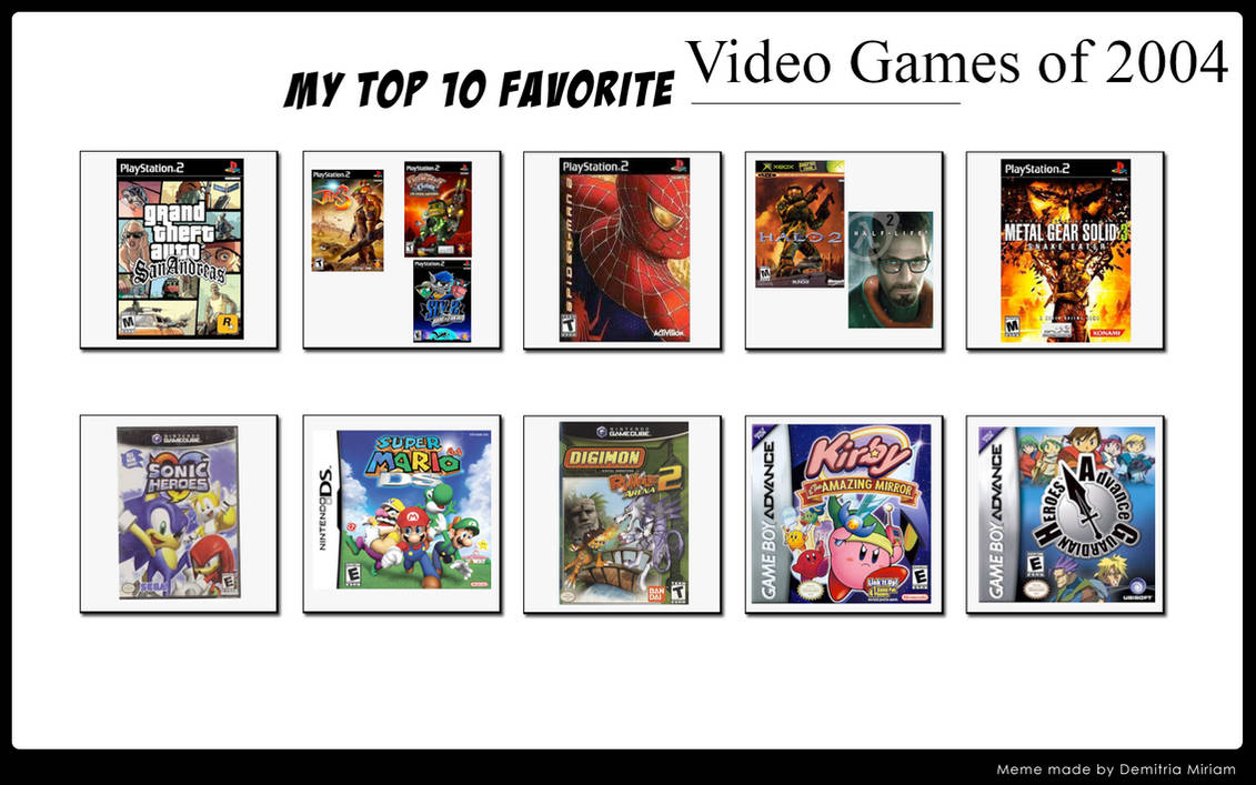 2004 Math Games Top 10 Video Games of 2004 by HiroTheCinderace on DeviantArt