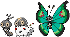 Scatterbug, Spewpa, and Vivillon Sprites by conyjams