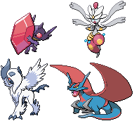 Mega Sableye, Medicham, Absol, Salamence Sprites