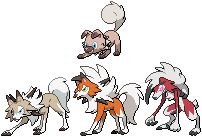 Rockruff and Lycanroc Sprites