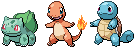 1st Gen Starters Sprites by conyjams