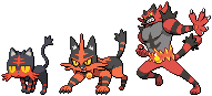Torcat Evolution Litten, Torracat, and Incineroar Sprites by conyjams on DeviantArt