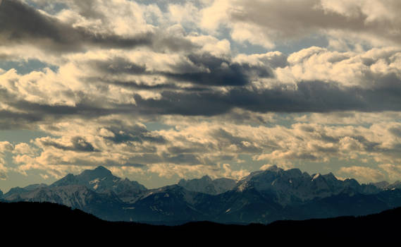 cloudscape over the alps