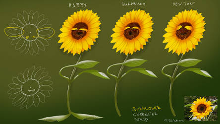 Sunflower character design study