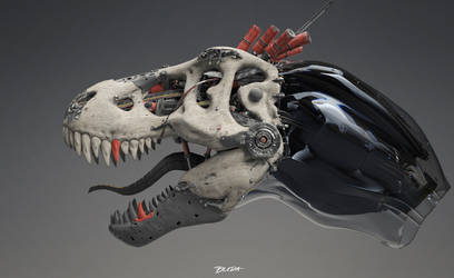 Cyber skull monday - T-rex skull 01 by przemek-duda