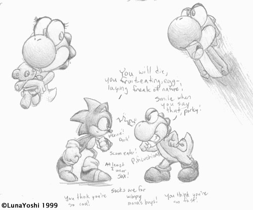 Sonic and Yoshi sketchy thing