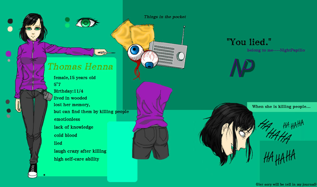 'OUT DATED' Creepypasta OC----Henna Thomas Bio