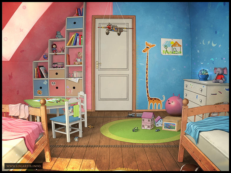 Its a room. Детская комната мультяшная. Мультяшные комнаты. Нарисованная детская комната. Спальня мультяшная.