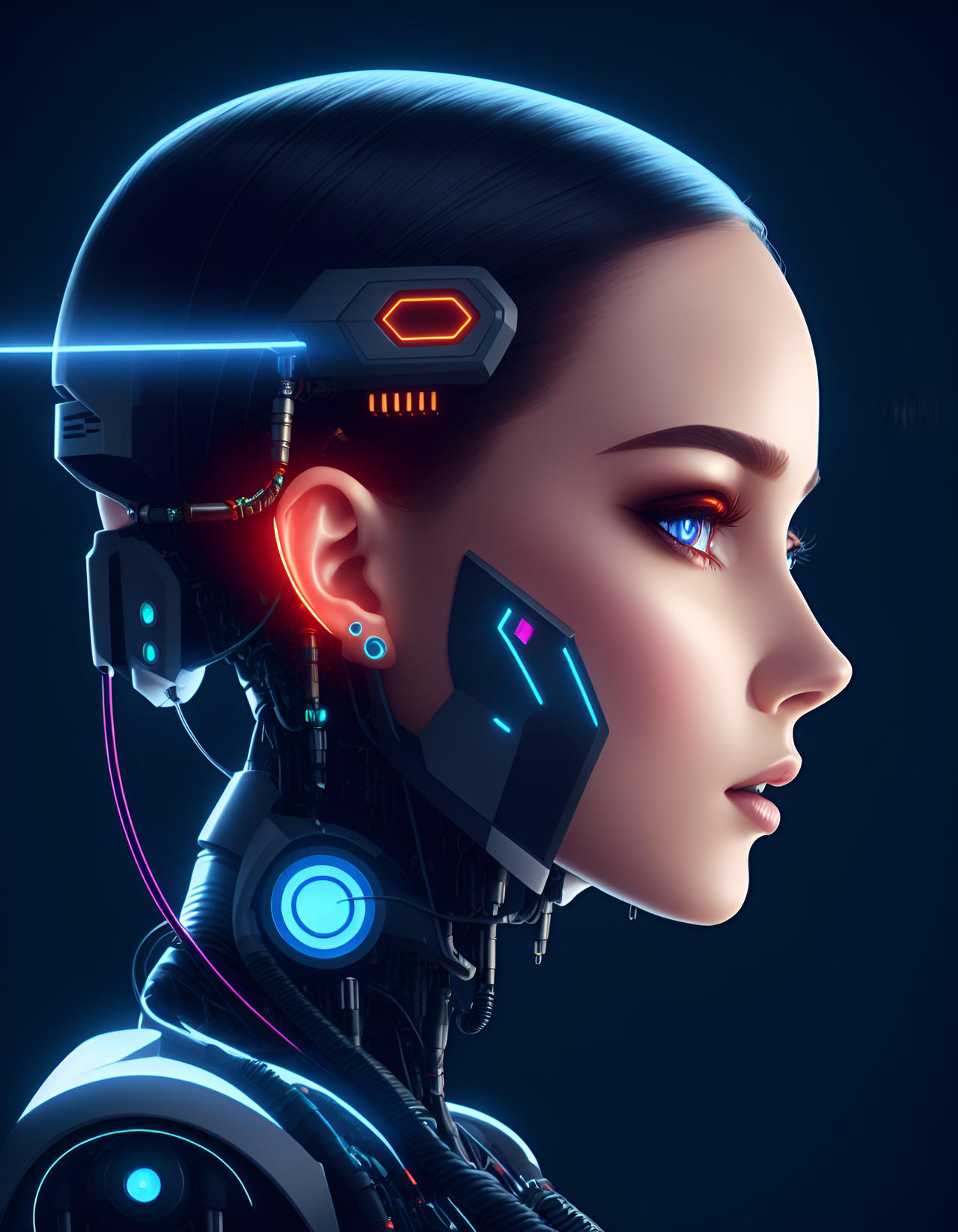 Android Woman Mask Woman android face side #02 by FutureRender on DeviantArt