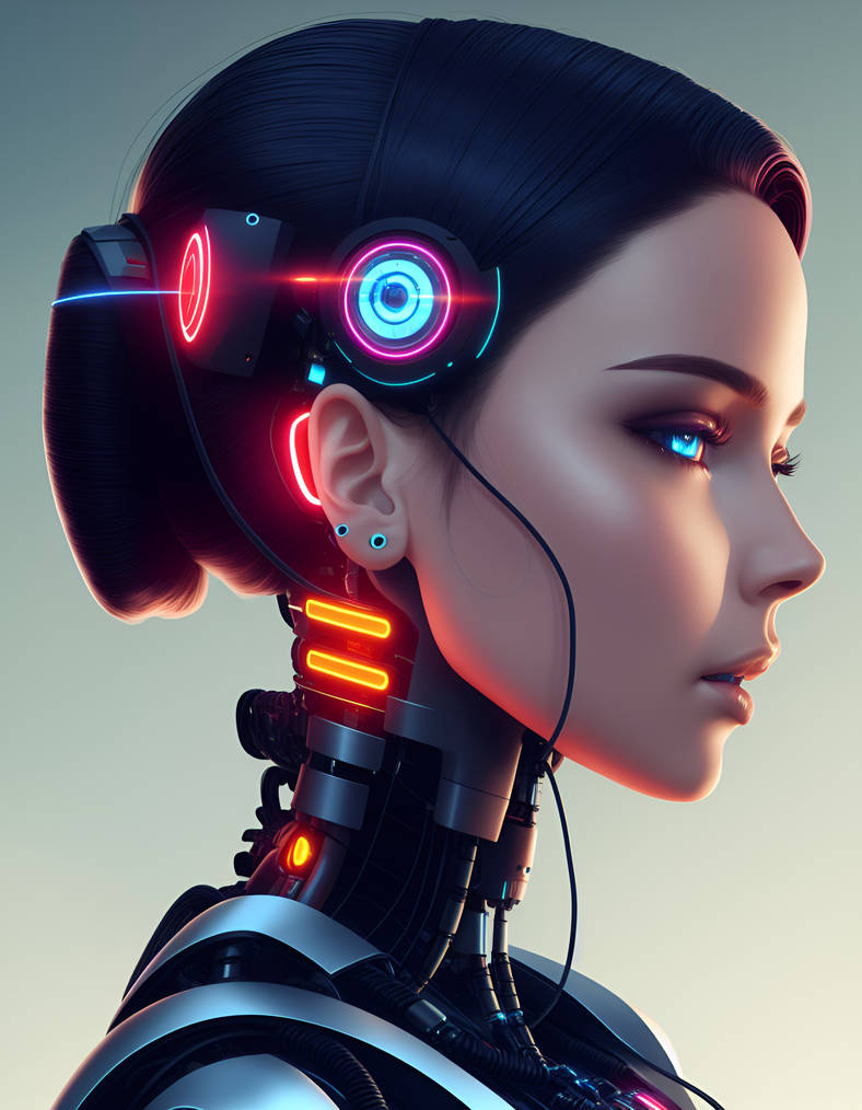 woman android face side 3 by FutureRender on DeviantArt