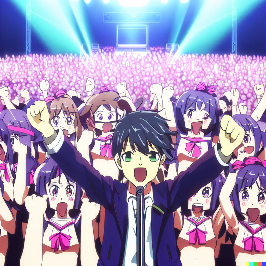 Group of anime fans Cheering by FutureRender on DeviantArt