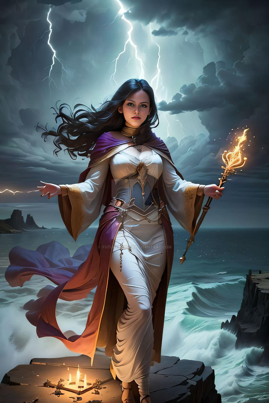 Spellcaster by the ocean #2 by FutureRender on DeviantArt