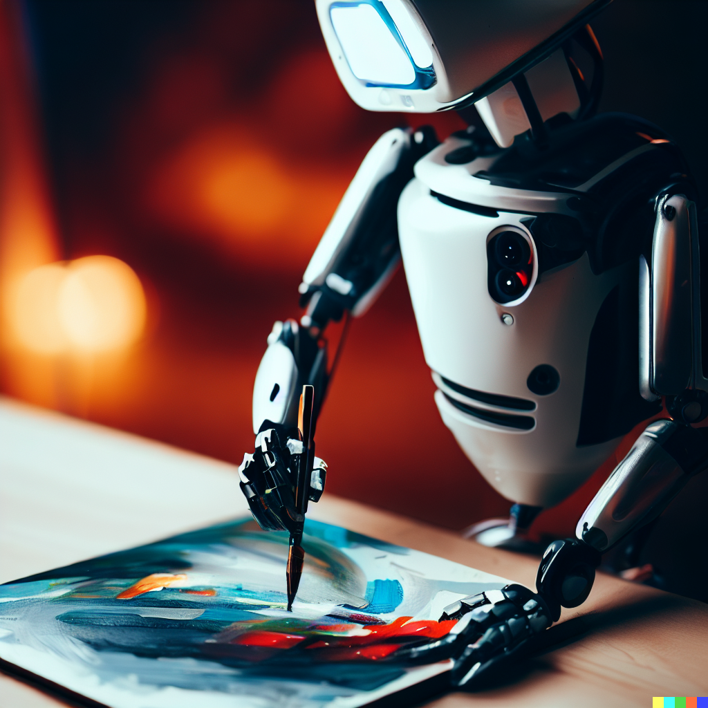 Robot Painter - DALLE 2023-03-08 by FutureRender on DeviantArt
