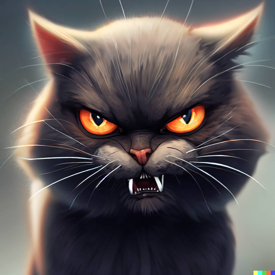 Cute angry cat hissing No.' Sticker