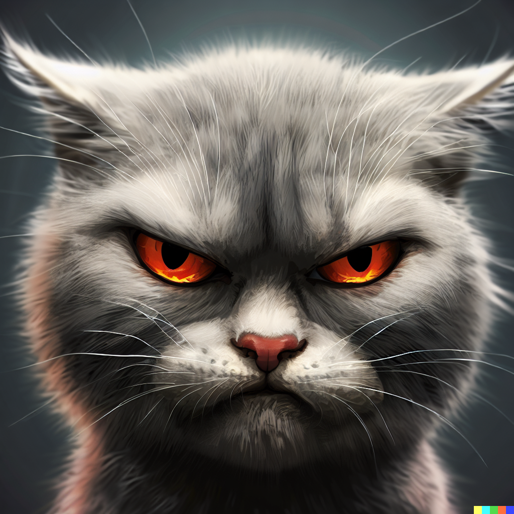 Premium AI Image  A cat with an angry expression on its face