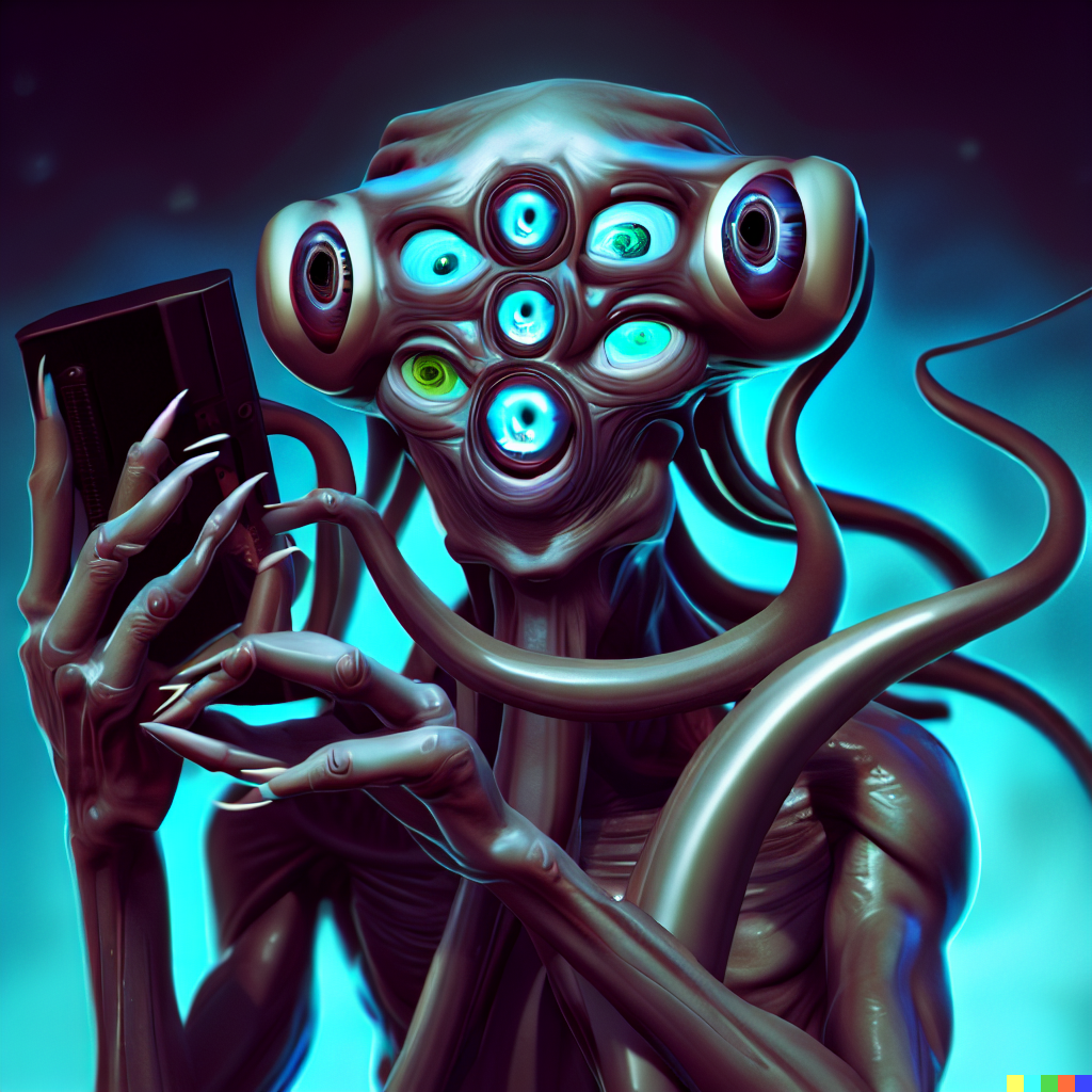 An alien with multiple eyes by FutureRender on DeviantArt