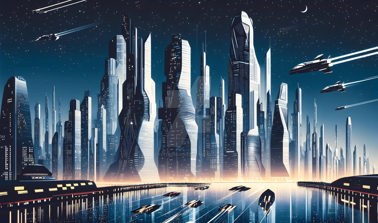 Deviantart Future Futuristic Cityscape At Night by FutureRender on DeviantArt