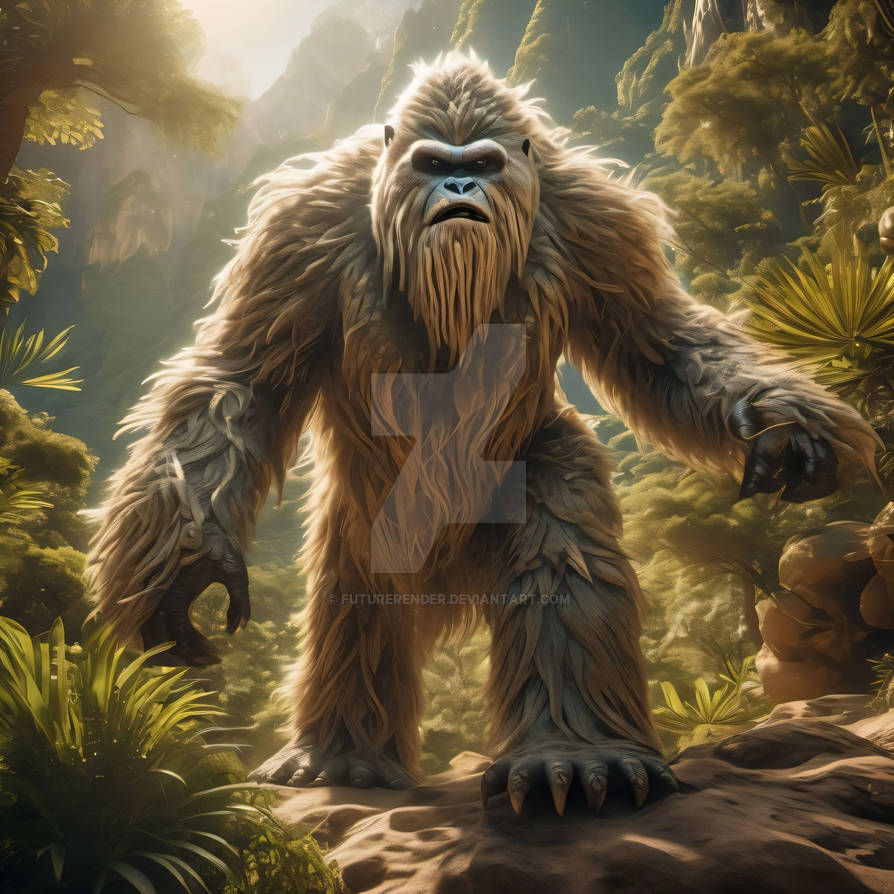 03823 yeti in the woods by FutureRender on DeviantArt