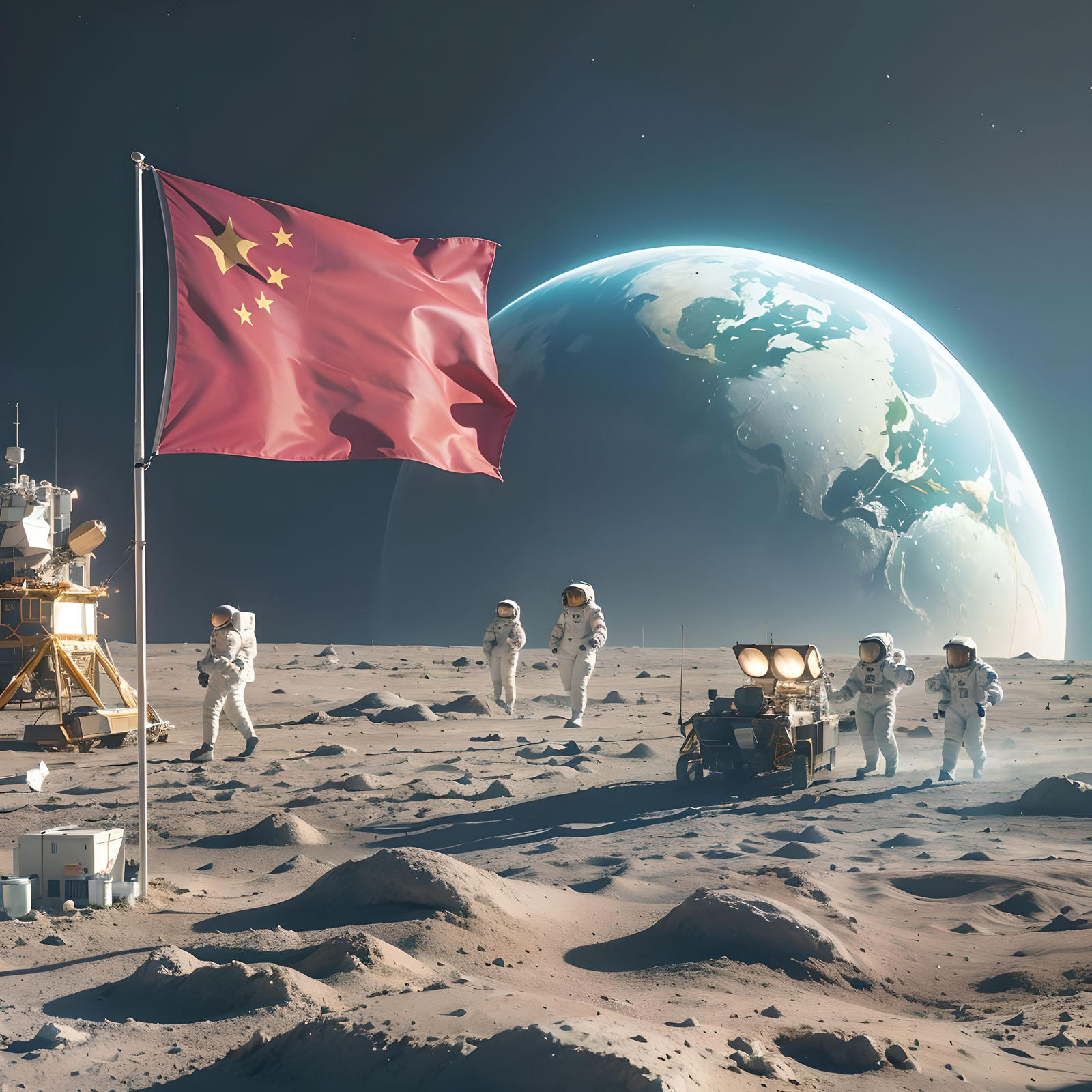 Chinese Moon Landing By FutureRender On DeviantArt Chinese moon landing by futurerender on deviantart