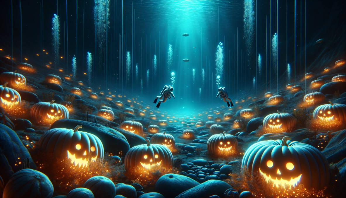 Underwater Halloween Pumpkins by FutureRender on DeviantArt