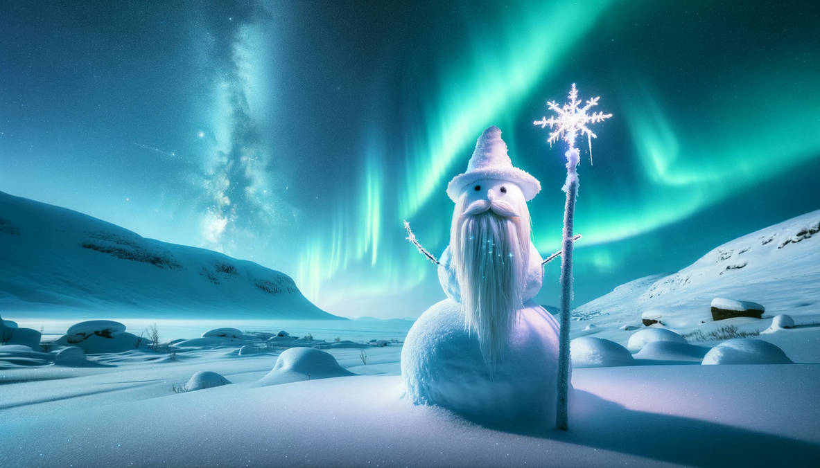 Snowman Wizard and Aurora by FutureRender on DeviantArt