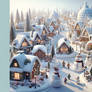 Fantasy snowy town