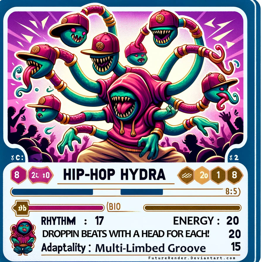 Hip Hop Hydra - Trading card design by FutureRender on DeviantArt