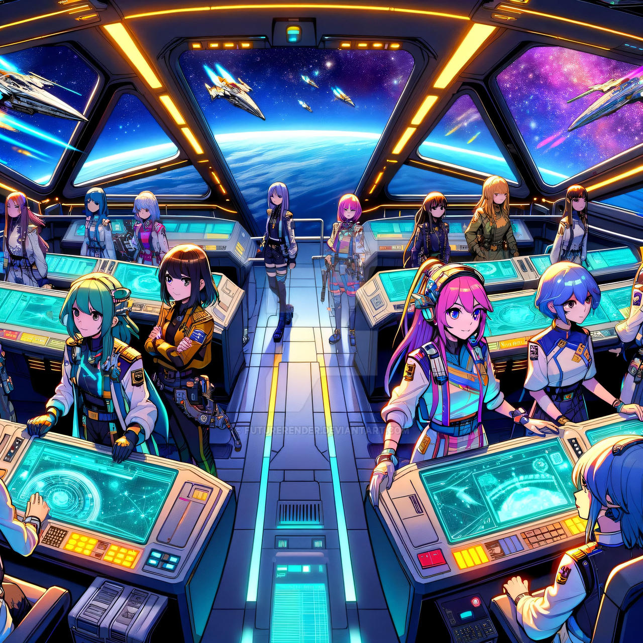 Anime Style Rocketship Anime spaceship crew by FutureRender on DeviantArt
