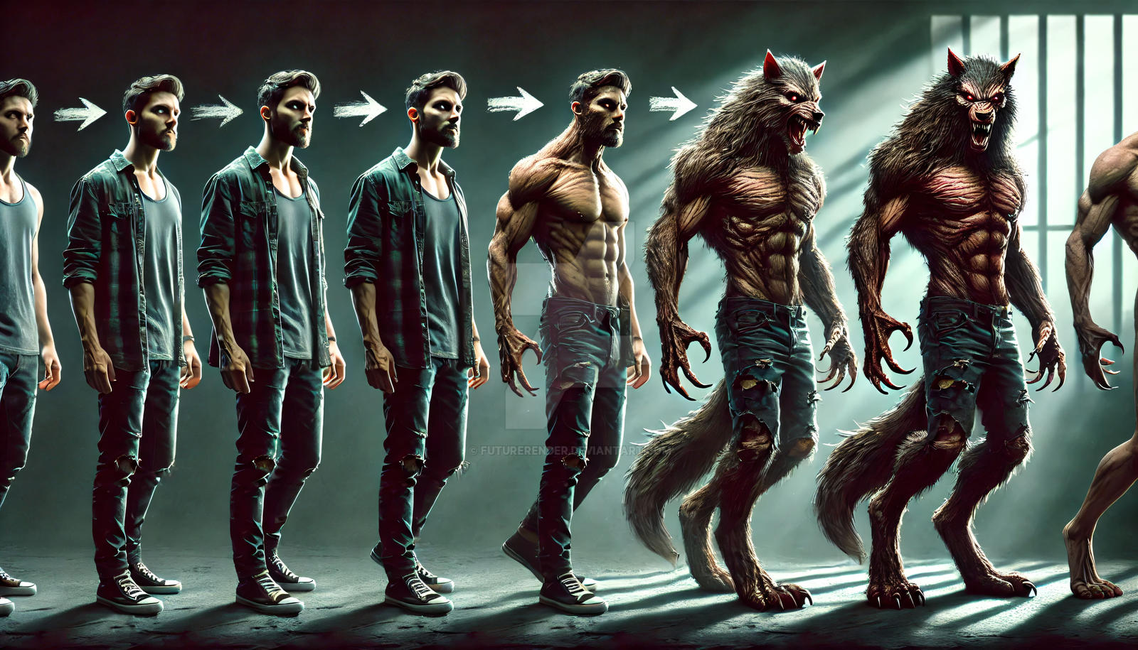 Werewolf transformation by FutureRender on DeviantArt