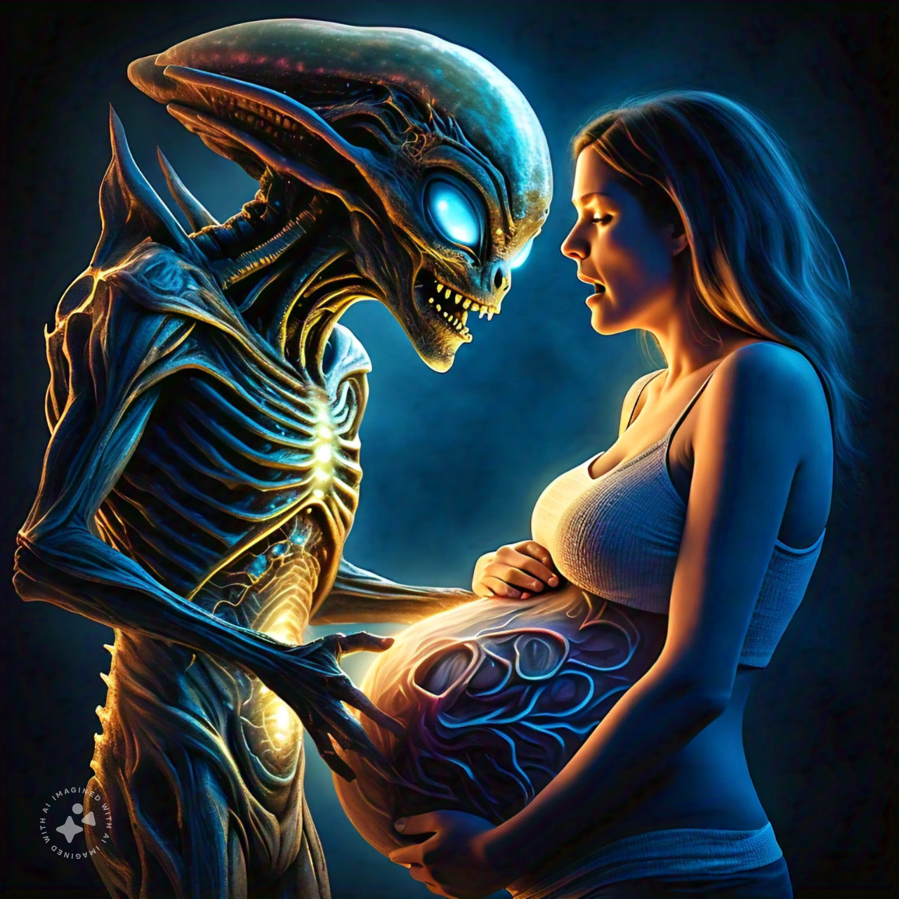 Pregnant With Alien by FutureRender on DeviantArt