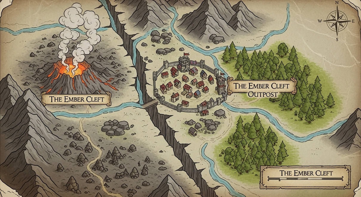 Emberfall Map Map-the Ember Cleft Outpost by FutureRender on DeviantArt