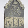 RIP skull tombstone