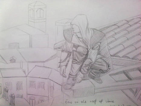 Ezio on the roof of Venice