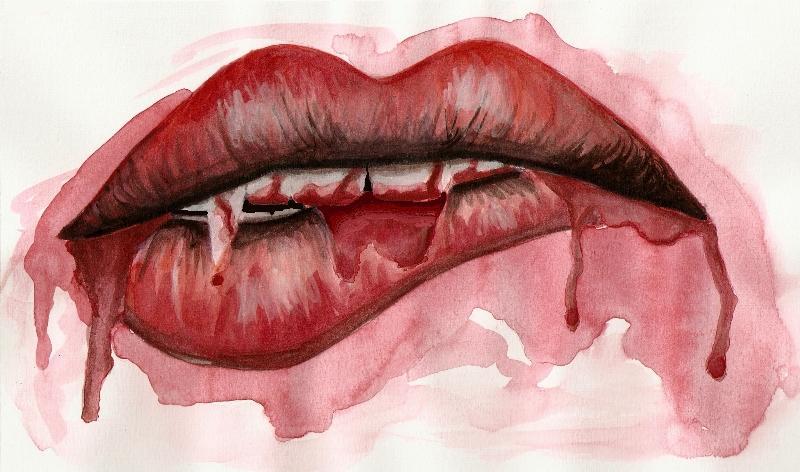 Vampire Lip Biting Drawing : Choose from 1300+ vampire bite graphic