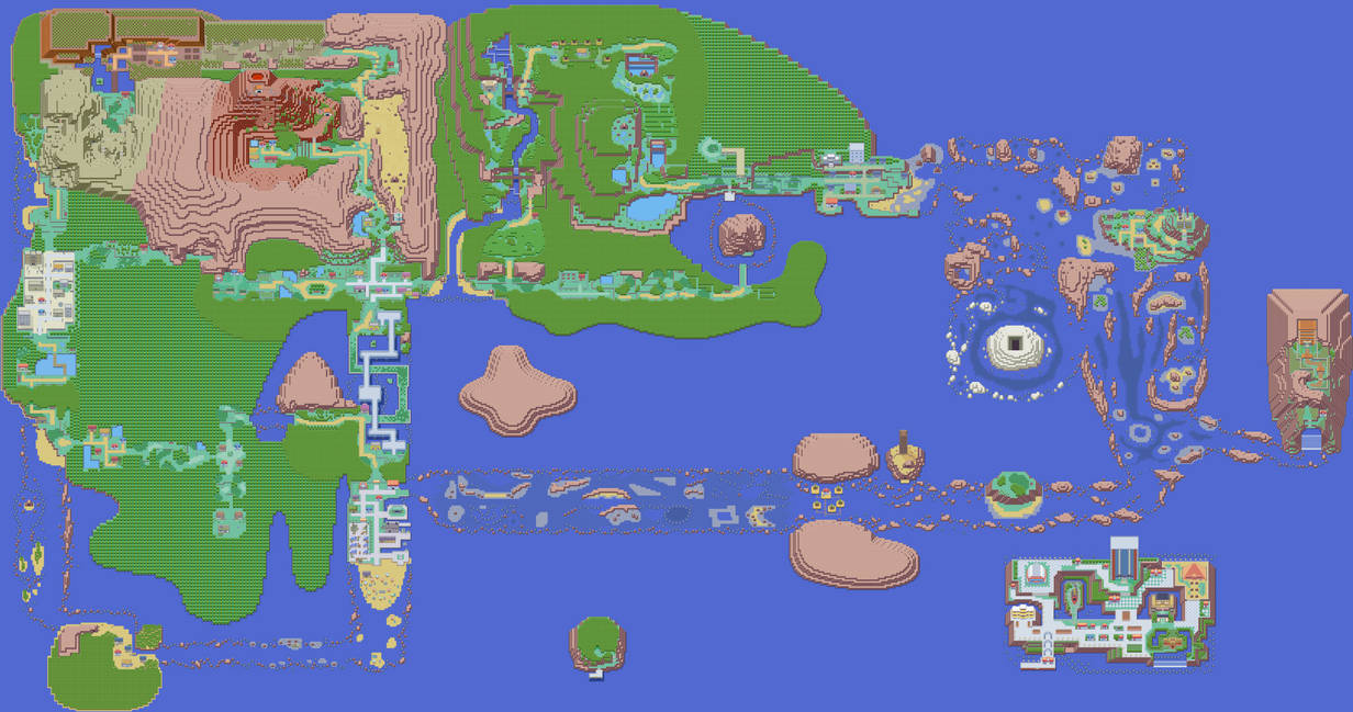 Hoenn | Pokemon Emerald | Full Region Map by DarkshadeDX on DeviantArt