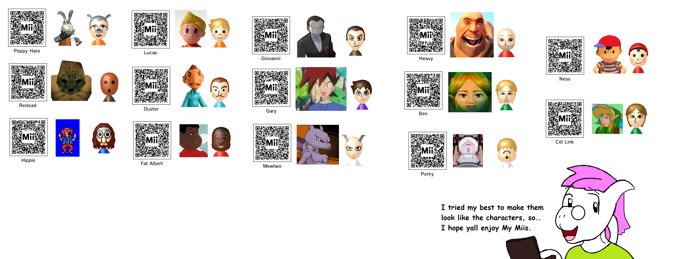 The Riddler Mii Code Mii code collection by LukeTheeMewtwo on DeviantArt