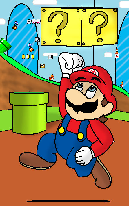 Mario Blue Question Mario hitting a Question Block by LukeTheeMewtwo on DeviantArt