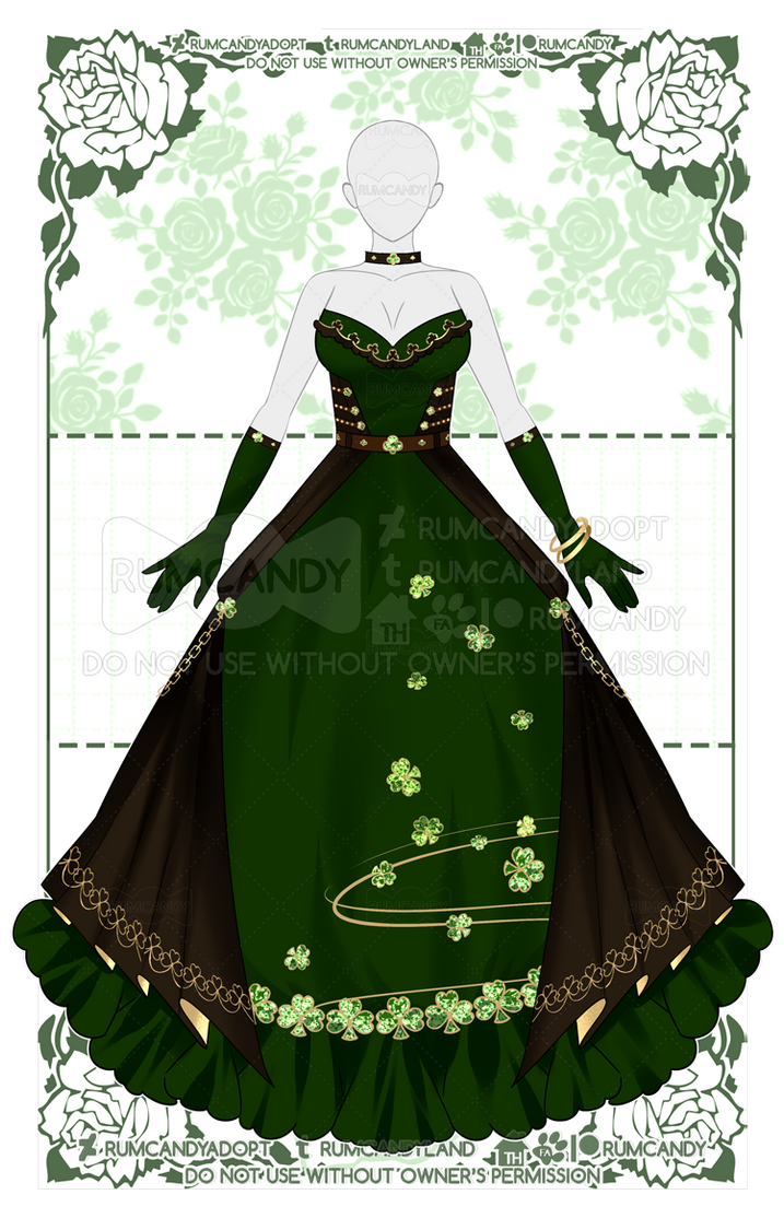 Clover Gown Outfit R471 (sold) by RumCandyAdopt on DeviantArt