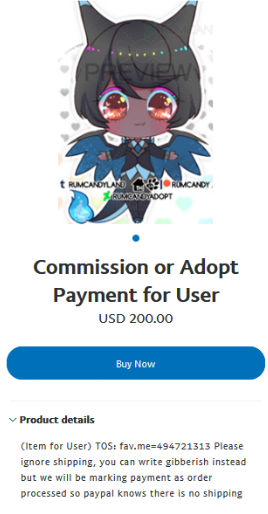paypal social button link example by RumCandyAdopt