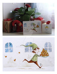 Xmas Postcard - Christmas Elf