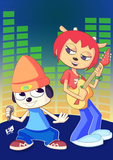 parappa and lammy (parappa the rapper and 1 more) drawn by wamudraws