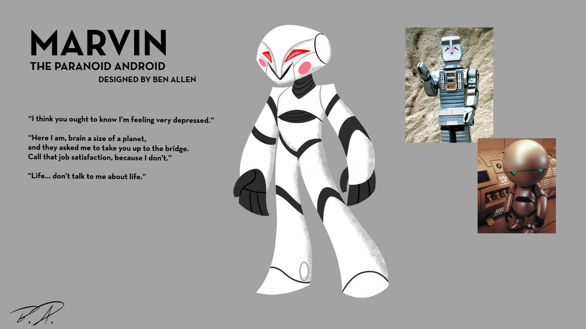 Marvin the Paranoid Android by BenAllen217 on DeviantArt