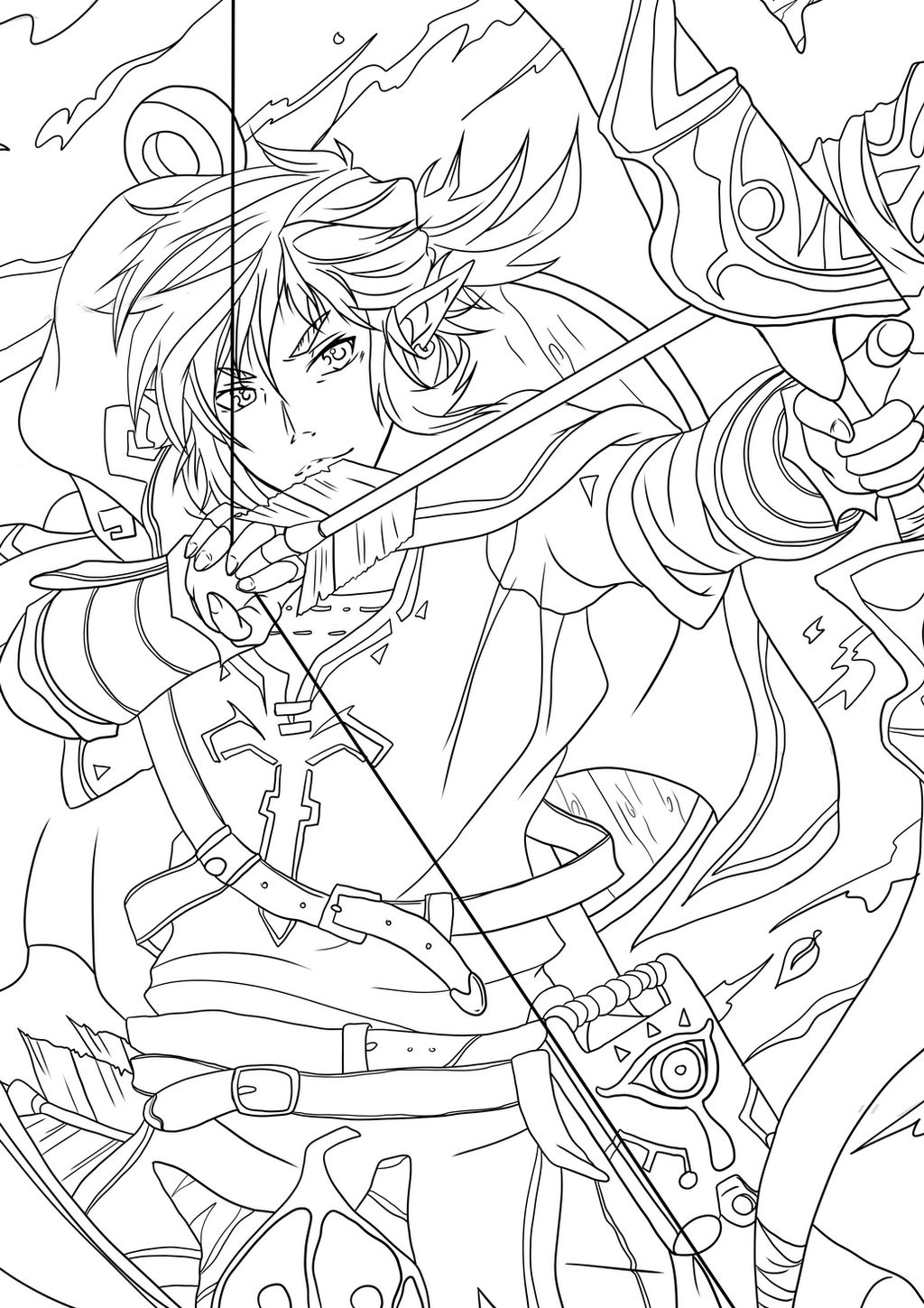 Coloriage Link Breath Of The Wild Link Breath of the wild - outlines by Sebbi-chan on DeviantArt