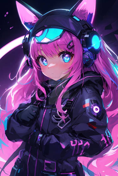 Cyberpunk anime girl (AI art) by ilmeks on DeviantArt