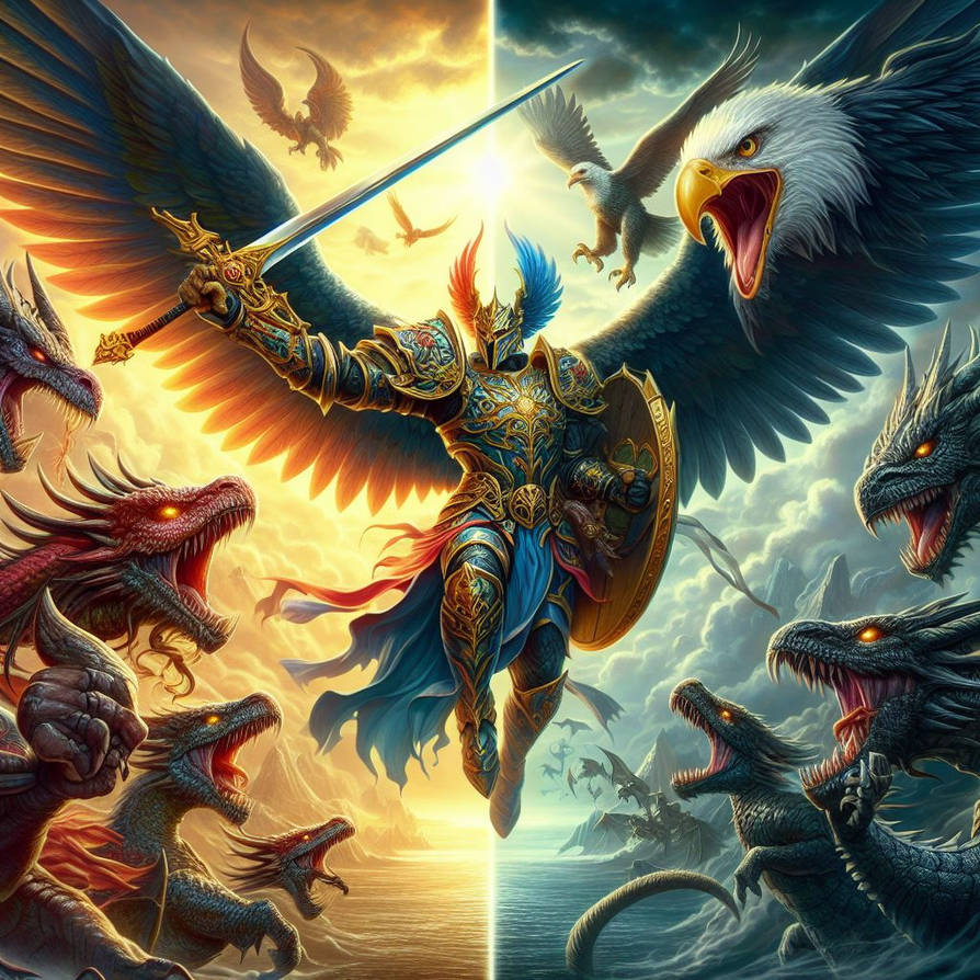 File 44 Deviantart Lizard Warrior And Eagle by Yangol44 on DeviantArt