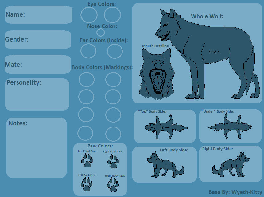 Wolf Reference Format Wolf Character Reference Sheet (Base)FREE!!! by oMADCATo on DeviantArt
