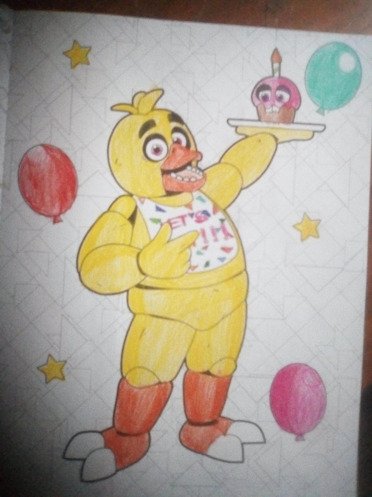 Chica's pencil coloring (FNAF coloring book) by mondewebcom on DeviantArt