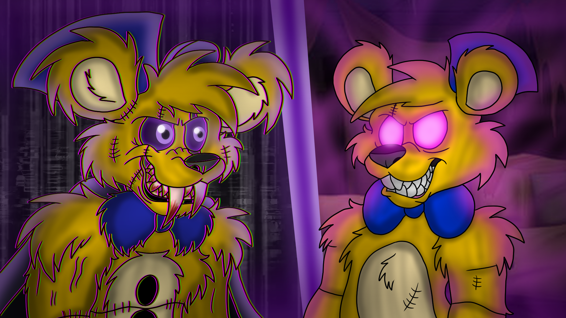 Mr. N.T and Golden Freddy vs Nightmare Fredbear by GreenGreen11 on  DeviantArt